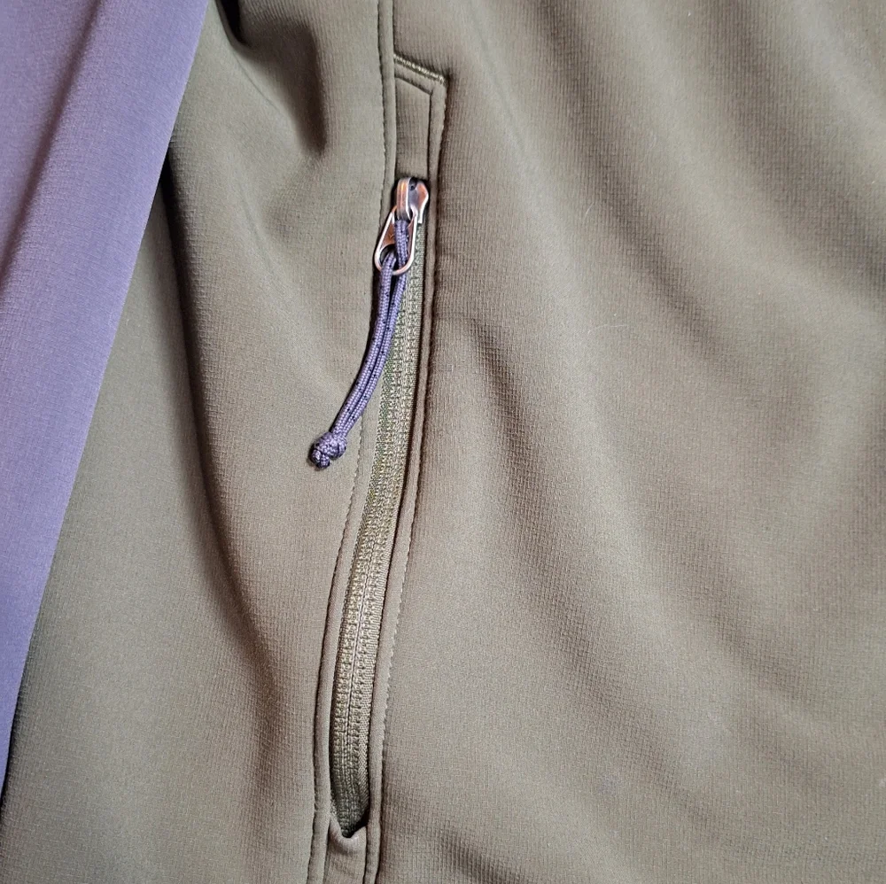 The North Face Men's L Green/Gray Full Zip Jacket Zip‎ Pockets Apex Logo Outdoor